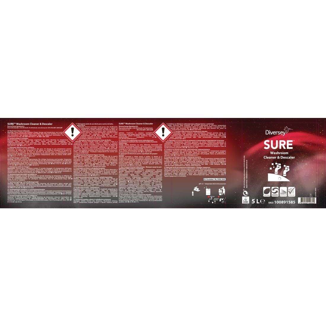 fa228_label SURE Washroom Cleaner and Descaler Concentrate 5Ltr