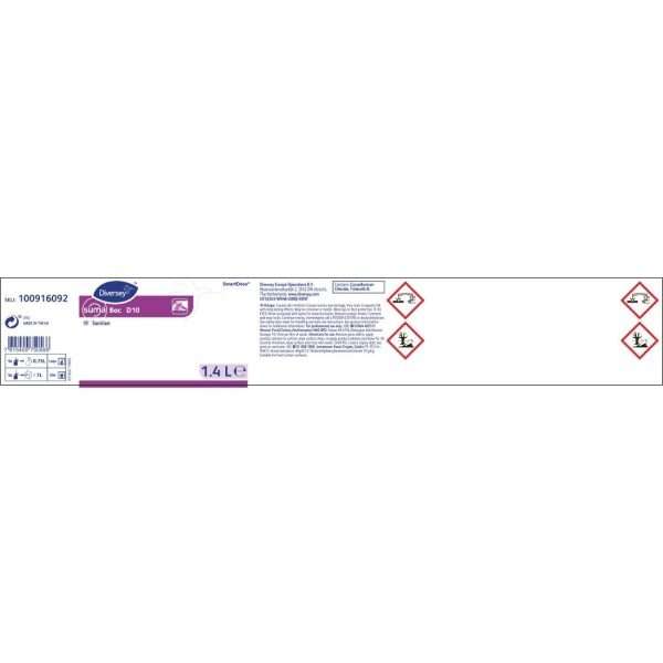 Suma SmartDose Bac D10 Cleaner and Sanitiser Super Concentrate 1.4Ltr