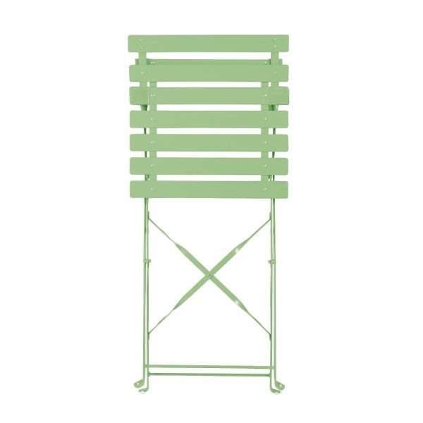 Bolero Pavement Style Steel Folding Chairs Light Green (Pack of 2)