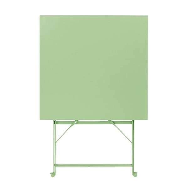 Bolero Square Pavement Style Steel Folding Table Light Green 600mm
