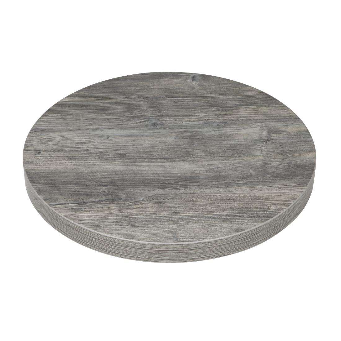 ft292_roundtabletop1 Bolero Pre-Drilled Round Melamine Table Top Ash Grey 600mm