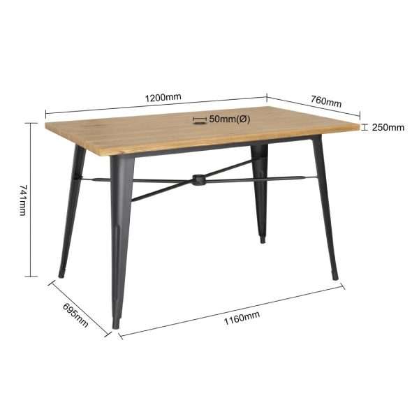 Bolero Complete Outdoor Table 120x76x76cm – Light Wood