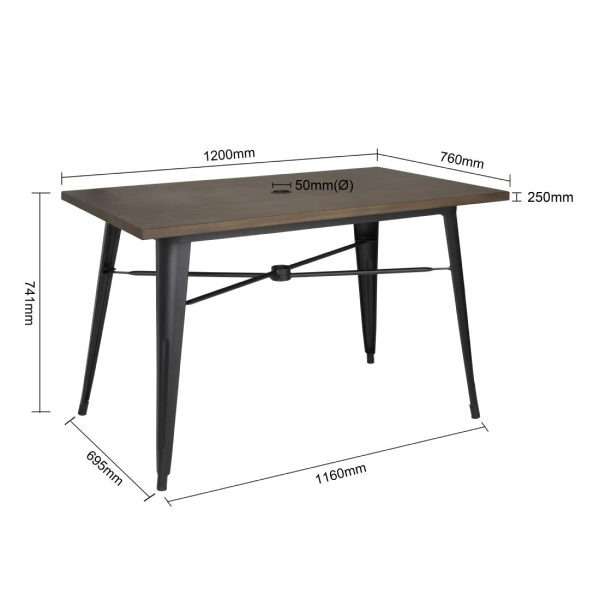 Bolero Complete OutdoorTable 120x76x76cm – Dark Wood