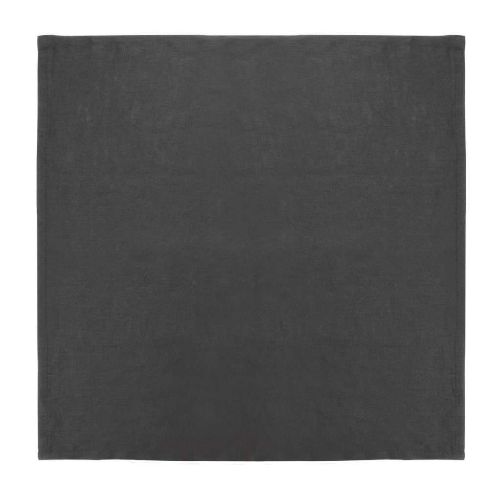 Olympia Linen Table Napkin Black 400x400mm (Pack of 12)