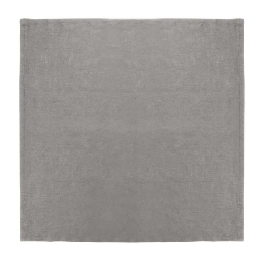 Olympia Linen Table Napkin Grey 400x400mm (Pack of 12)