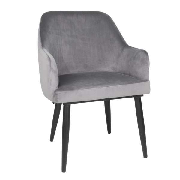 Bolero Lia Velvet Set of 2 Chairs – Grey