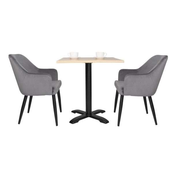 Bolero Lia Velvet Set of 2 Chairs – Grey