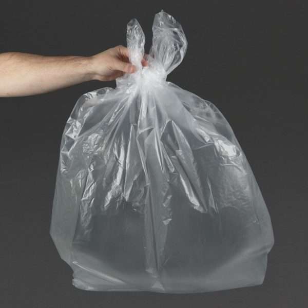 Jantex Medium Duty Recycled Bin Bag 12kg 90 ltr Clear (Pack of 200)