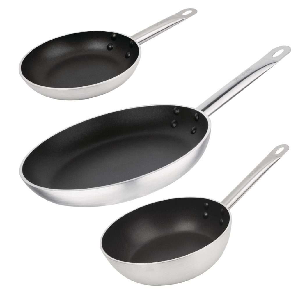 Vogue Cook Like A Pro 3-Piece Non-Stick Induction Frying Pan and Saute Pan Set