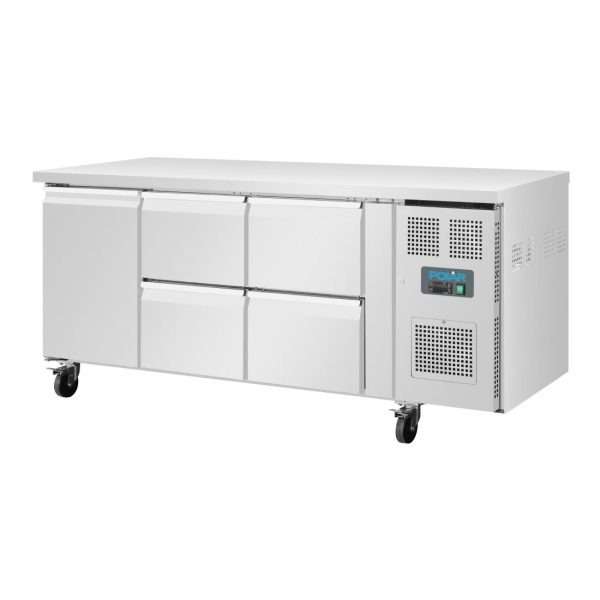 Polar U-Series Single Door and 4 Drawer Counter Fridge 358Ltr