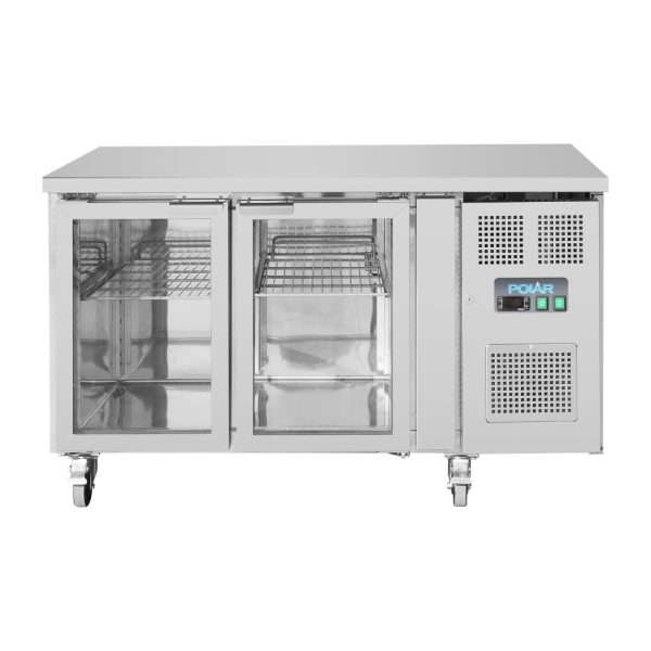 Polar U-Series 2 Door Counter Fridge with Glass Doors