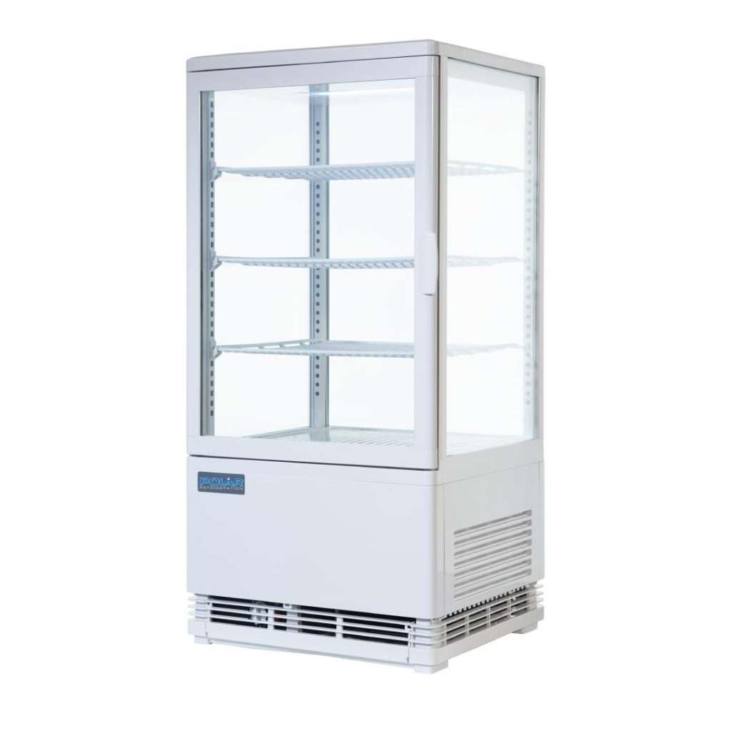 Polar C-Series Energy Efficient Curved Door Display Fridge White 86Ltr