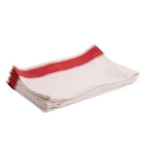 Olympia Gastro Napkins with Red Border (Pack of 10)