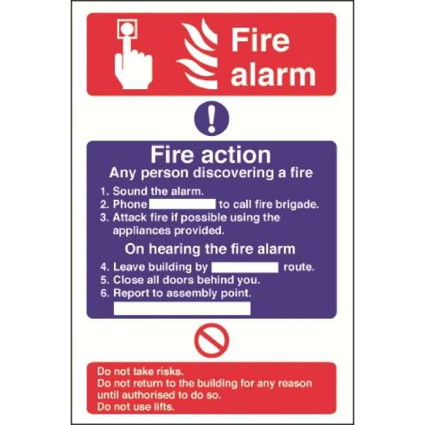 cc925 cc926 fire alarm sign