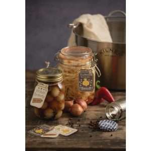 Kilner Clip Top Jar Set for Storing Spices and Herbs Wooden Crate