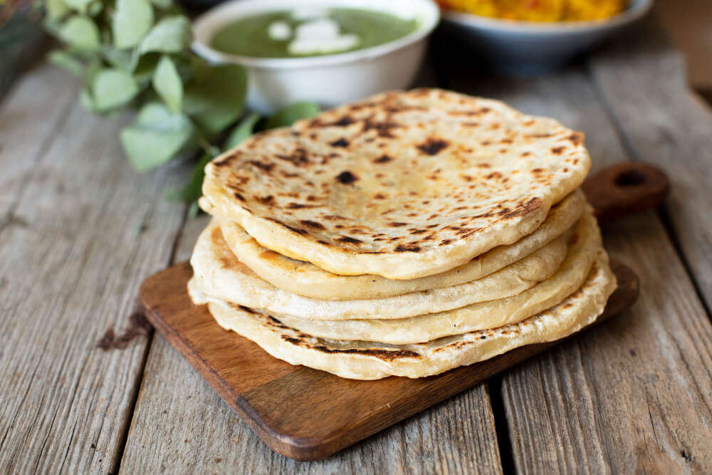 close up bread cooked indian style