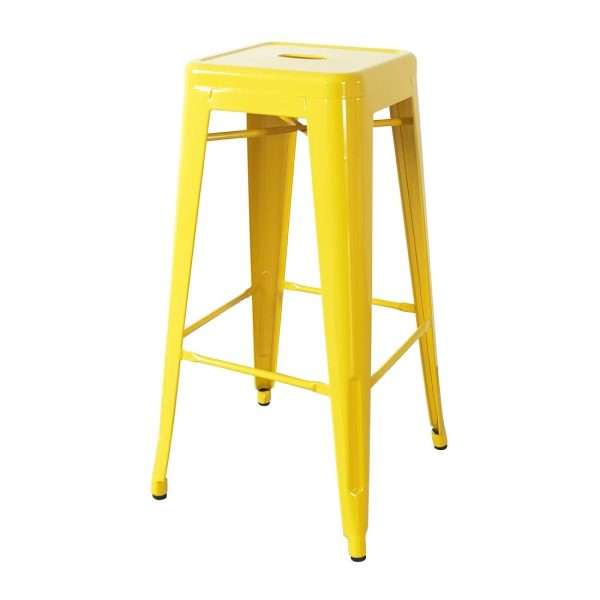 Bolero Bistro Yellow Steel High Stool (Pack of 4)