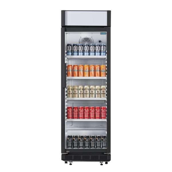 Nisbets Essentials Upright Display Cooler with Light Box 346Ltr