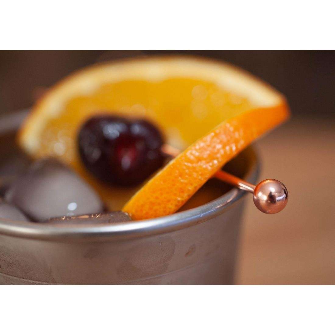 cz588_new2 Beaumont Ball Garnish Pick Copper Plated (Pack of 10)