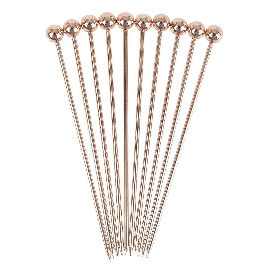 cz588_new4 Beaumont Ball Garnish Pick Copper Plated (Pack of 10)