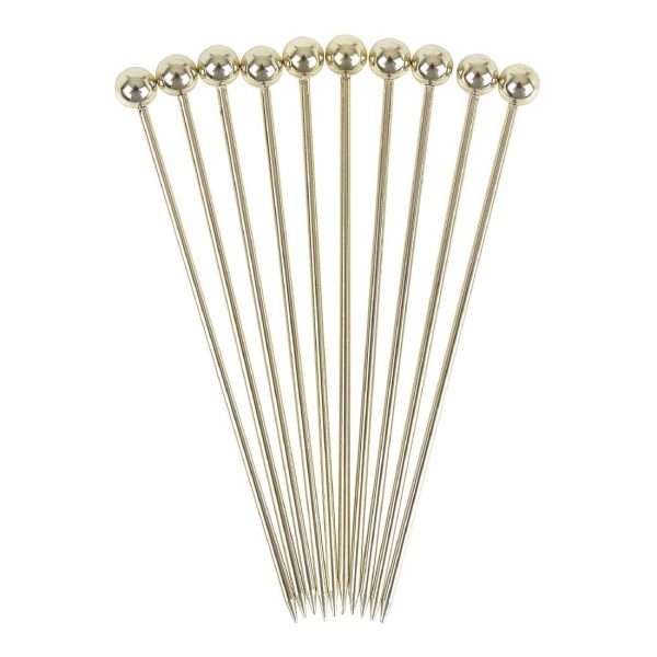 Beaumont Ball Garnish Pick Gold Plated (Pack of 10)