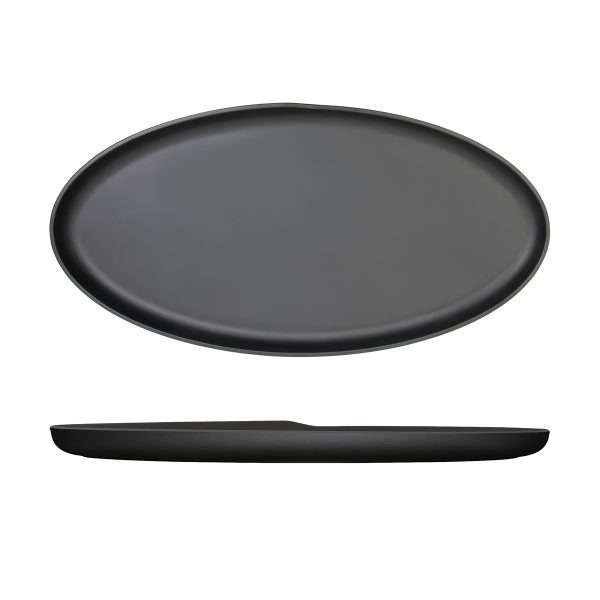 Black Copenhagen Oval Melamine Dish 55 x 27.5cm QTY:1