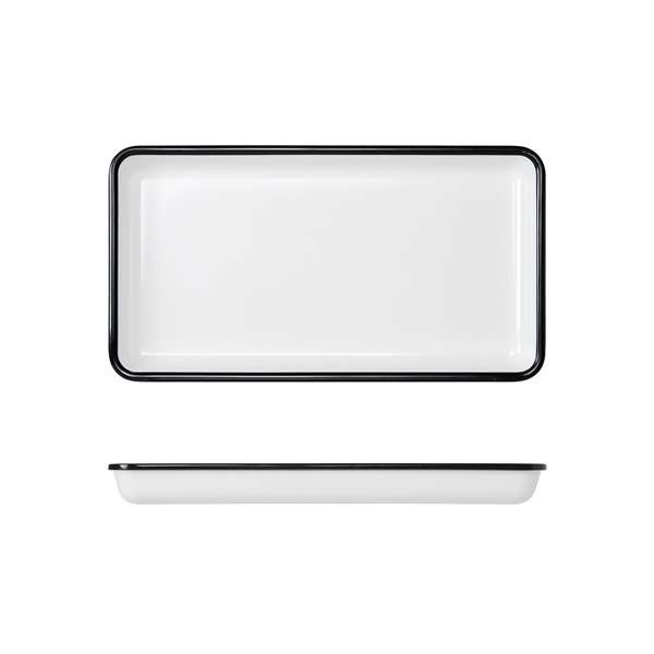 Black/White Melamine Athens GN1/3 Tray 32.5 x 17.6cm QTY:1