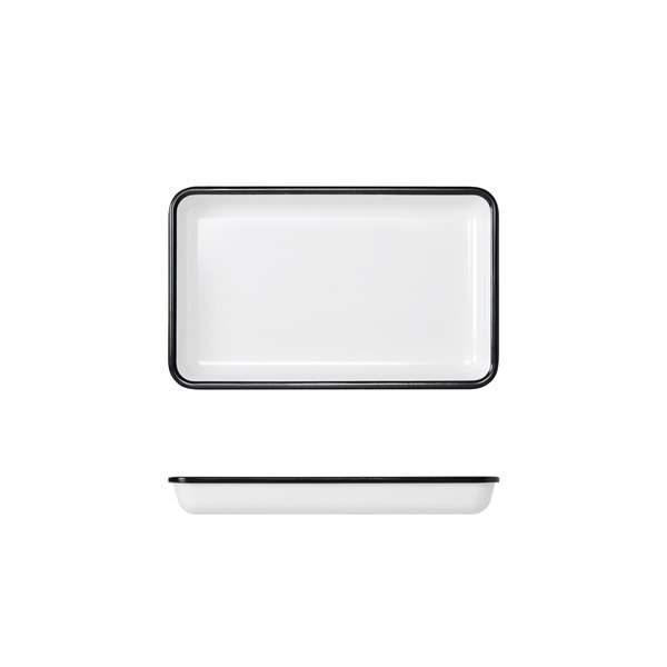 Black/White Melamine Athens GN1/4 Tray 26.5 x 16.2cm QTY:1