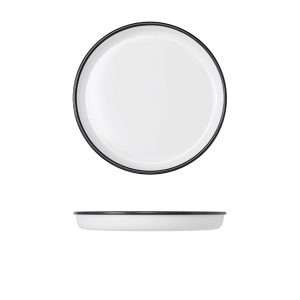 Black/White Melamine Athens Round Tray 26.7cm QTY:1