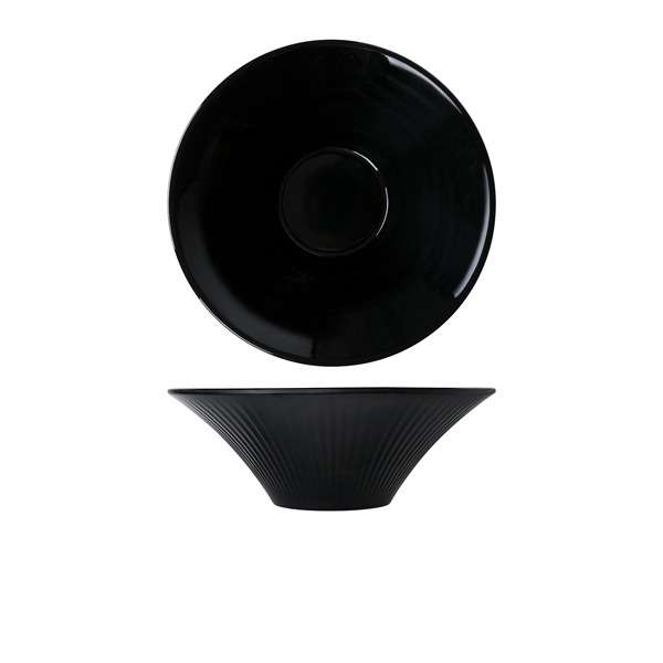TH_BS250902 Midnight Black Boston Melamine Bowl 25.5 x 9cm QTY:6