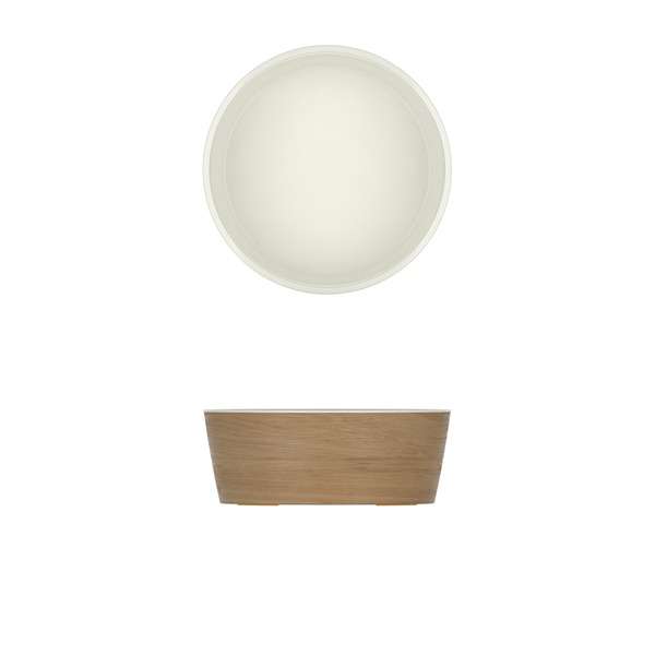 Light Oak/White New Haven Melamine Bowl 26.5 x 10cm QTY:1