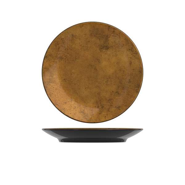 Copper/Black Melamine Plate 26cm QTY:6