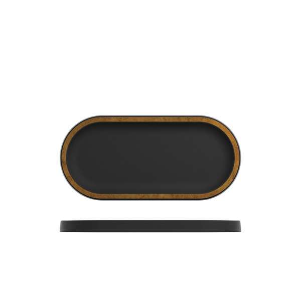 Copper/Black Utah Melamine Oval Tray 32 x 15cm QTY:1