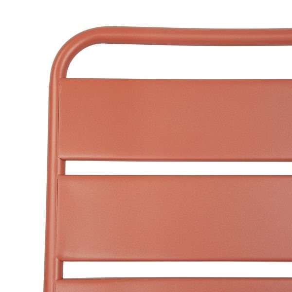 Bolero Terracotta Slatted Steel Side Chairs (Pack of 4)