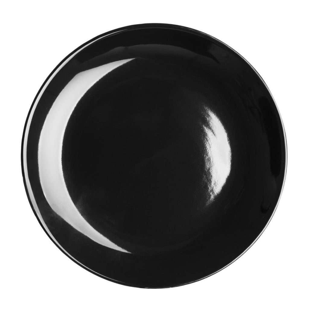 Olympia Cafe Coupe Plate Black – 200mm 8″ (Pack of 12)