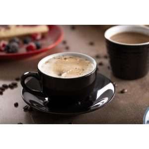 Olympia Cafe Cappuccino Cup Black – 340ml 11.5fl oz (Pack of 12)