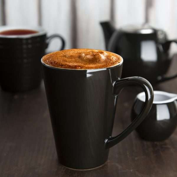 Olympia Cafe Latte Cup Black – 340ml 11.5fl oz (Pack of 12)