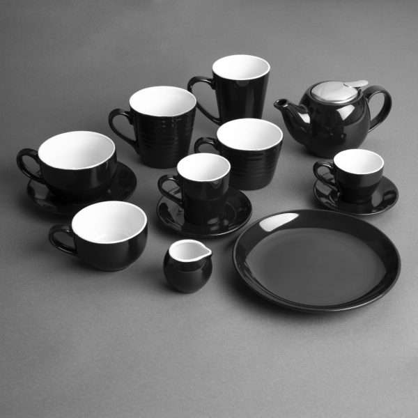 Olympia Cafe Aroma Mug Black – 340ml (Pack of 6)