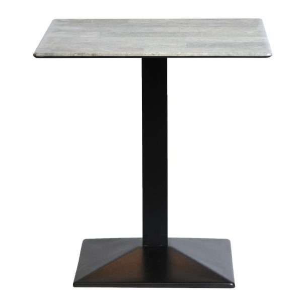 Turin Metal Base 700mm Square Dining Table with Laminate Top in Concrete