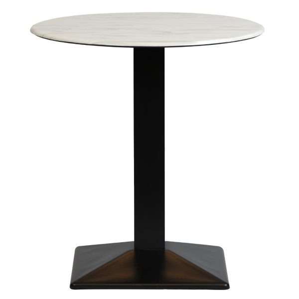 Turin Metal Base 600mm Round Dining Table with Laminate Top in Marble
