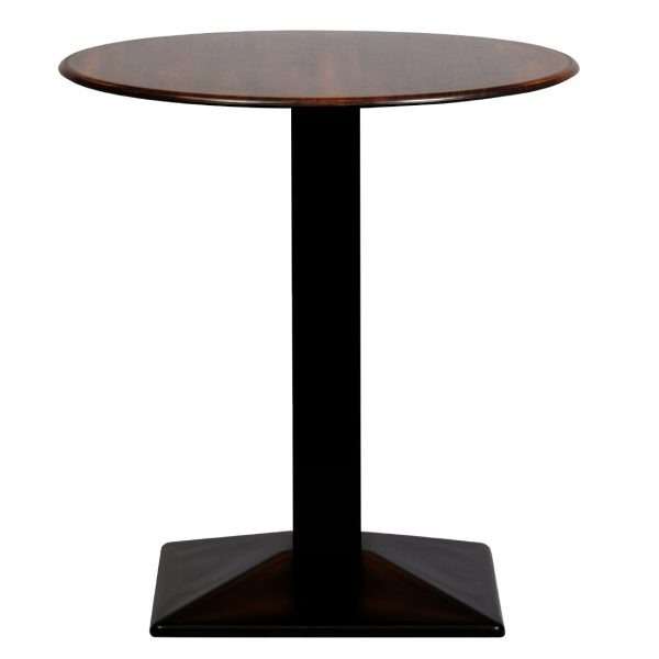 Turin Metal Base 600mm Round Dining Table with Laminate Top in Walnut