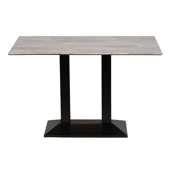 Turin Metal Base Rectangle Dining Table with Laminate Top in Concrete