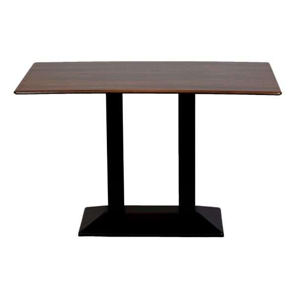 Turin Metal Base Rectangle Dining Table with Laminate Top in Walnut