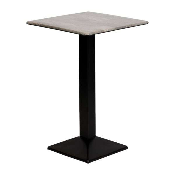 Turin Metal Base 700mm Square Poseur Table with Laminate Top in Concrete
