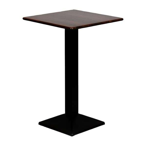 Turin Metal Base 700mm Square Poseur Table with Laminate Top in Walnut
