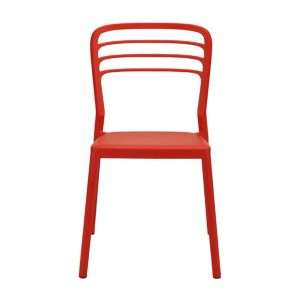 Newquay Ocean Plastic Outdoor Chair in Red (Pack of 4)