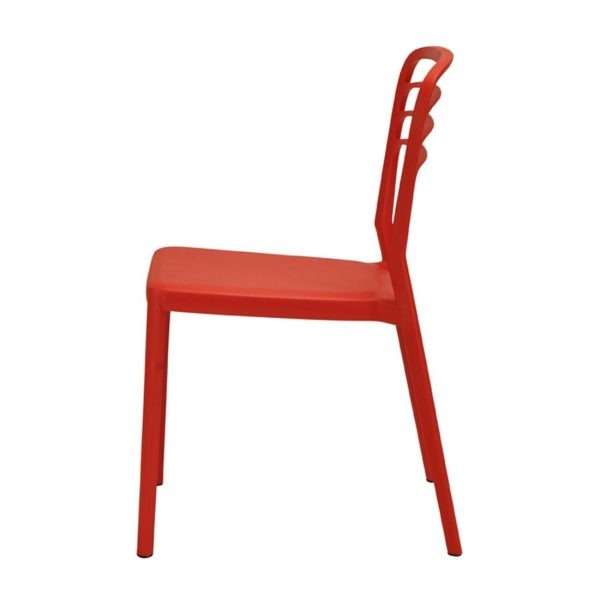 Newquay Ocean Plastic Outdoor Chair in Red (Pack of 4)