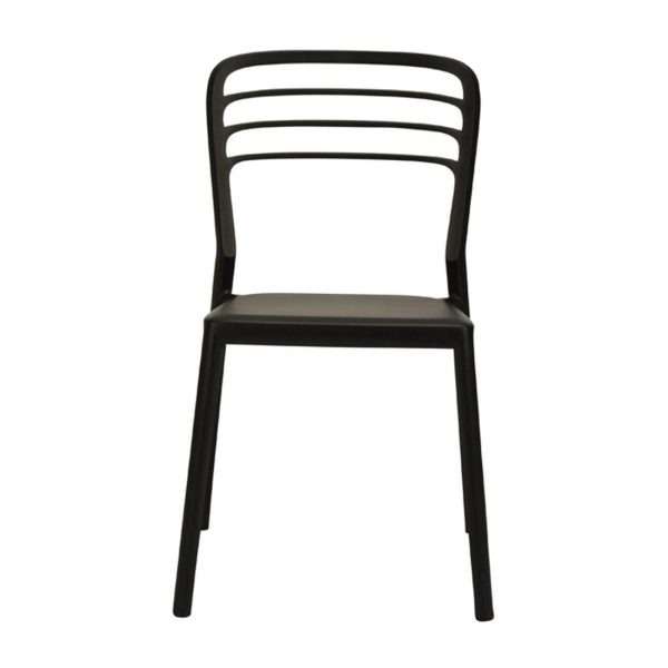Newquay Ocean Plastic Outdoor Chair in Black (Pack of 4)
