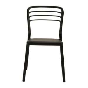 Newquay Ocean Plastic Outdoor Chair in Black (Pack of 4)