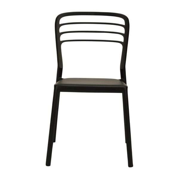 Newquay Ocean Plastic Outdoor Chair in Black (Pack of 4)
